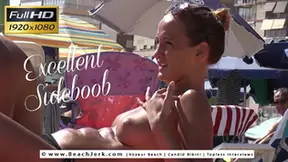 Excellent sideboob beachjerk